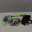 Greatever Dry Snorkel Set,Panoramic Wide View,Anti-Fog Scuba Diving Mask,Professional Snorkeling Gear (Adults, Black Lime Green)