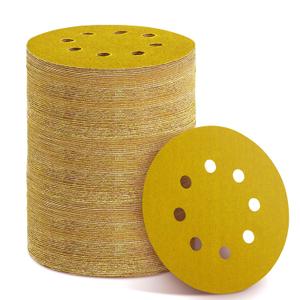 2 x Gold Sanding Discs Set, 5-Inch 8-Hole Sandpaper (600 Grit 150pcs)
