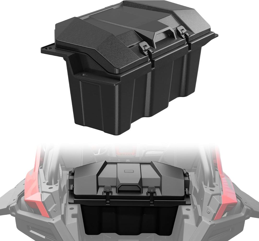 UTV 73QT Rear Cargo Storage Box for Polaris RZR XP 1000 XP4 1000 2020-2025 | Waterproof UTV Cargo Box with Lockable Lid Heavy Duty Storage Case for RZR Accessories, Repalce #2883751