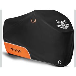 Motorcycle Cover Waterproof Outdoor Storage with Lock-Holes, Zipper Storage Bag & Night Reflective Design, All Season Protection Powersports Vehicle Covers Fits up to 96.5" Motorcycles