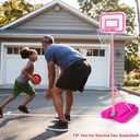 Toddler Basketball Hoop for Girls Pink Basketball Goals Adjustable Height 2.9ft-6.2ft Kids Basketball Hoop Indoor Outdoor Play Outside Backyard Toys for 2 3 4 5 6 Year Old Girl Birthday Gifts