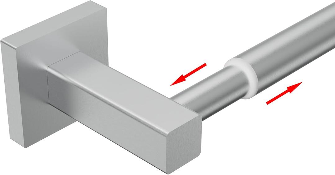 Towel Bar, Adjustable 12.7inch to 23.2inch Wall Mounted Towel Rack for Bathroom, Kitchen, SUS 304 Stainless Steel Towel Rod with Square Base (Brushed Nickel)