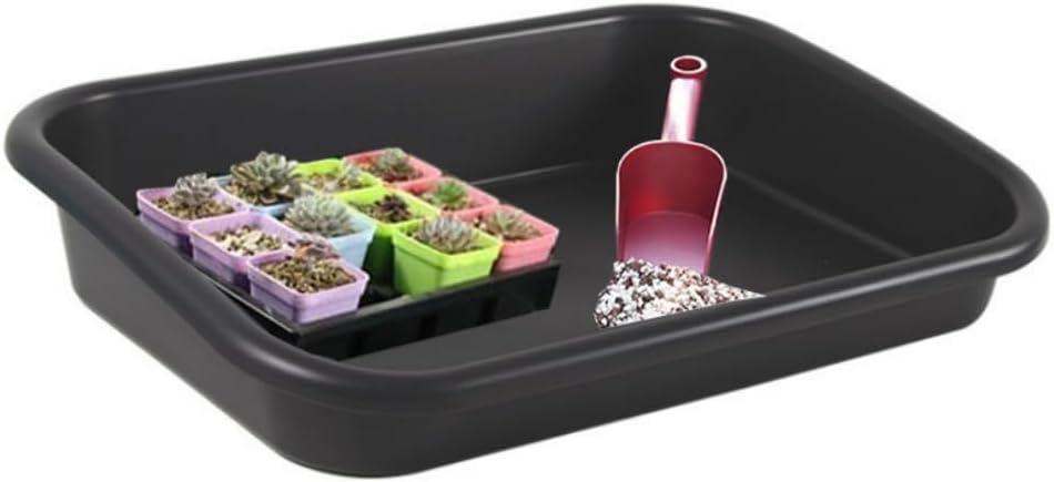 Garden Tidy Tray, Multifunctional One Piece Potting Tray for Seeding, Mixing, Growing and Storage, Succulent and Cactus Soil Potting Mix 23"x16.4"x4.3" (Black)