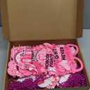 Herdear 36 Pcs Breast Cancer Awareness Accessories Pink Ribbon Felt Headband Eyeglasses Beaded Necklaces Breast Cancer Party Favors for Charity Event Survivor Campaign Party Photo Props Supplies