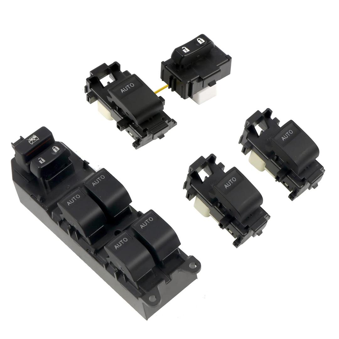 HIGH FLYING for Toyota Tundra 2007-2021 LED Lighted Power Window Switch Control, Lock/Unlock Switch with Auto Down/Up, Kit of White Light (NOT Fit 1794 Edition, Platinum, TRD Pro)