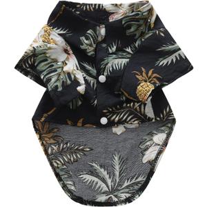 Hawaii Dog Shirt, Pet Summer T-Shirts Dog Style Floral Breathable Cool Clothes Hawaiian Shirts for Small Dogs and Cats Owner and Pet Shirts are Sold Separately