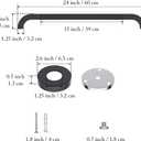 24 Inch Anti Slip Shower Grab Bar Oil Rubbed Black 1.25" Diameter,Munzong Bathroom Grab Bar, Knurled Bathroom Balance Bar,Safety Hand Rail Support Handicap Elderly Senior Assist Bath Handle