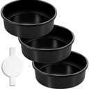 AIVIKI 8-Inch Round Cake Pan Set of 3, Nonstick Smash Cake Baking Pans Tins with 100 Pieces Parchment Paper, Carbon Steel Bakeware for Birthday Christmas, Oven & Dishwasher Safe
