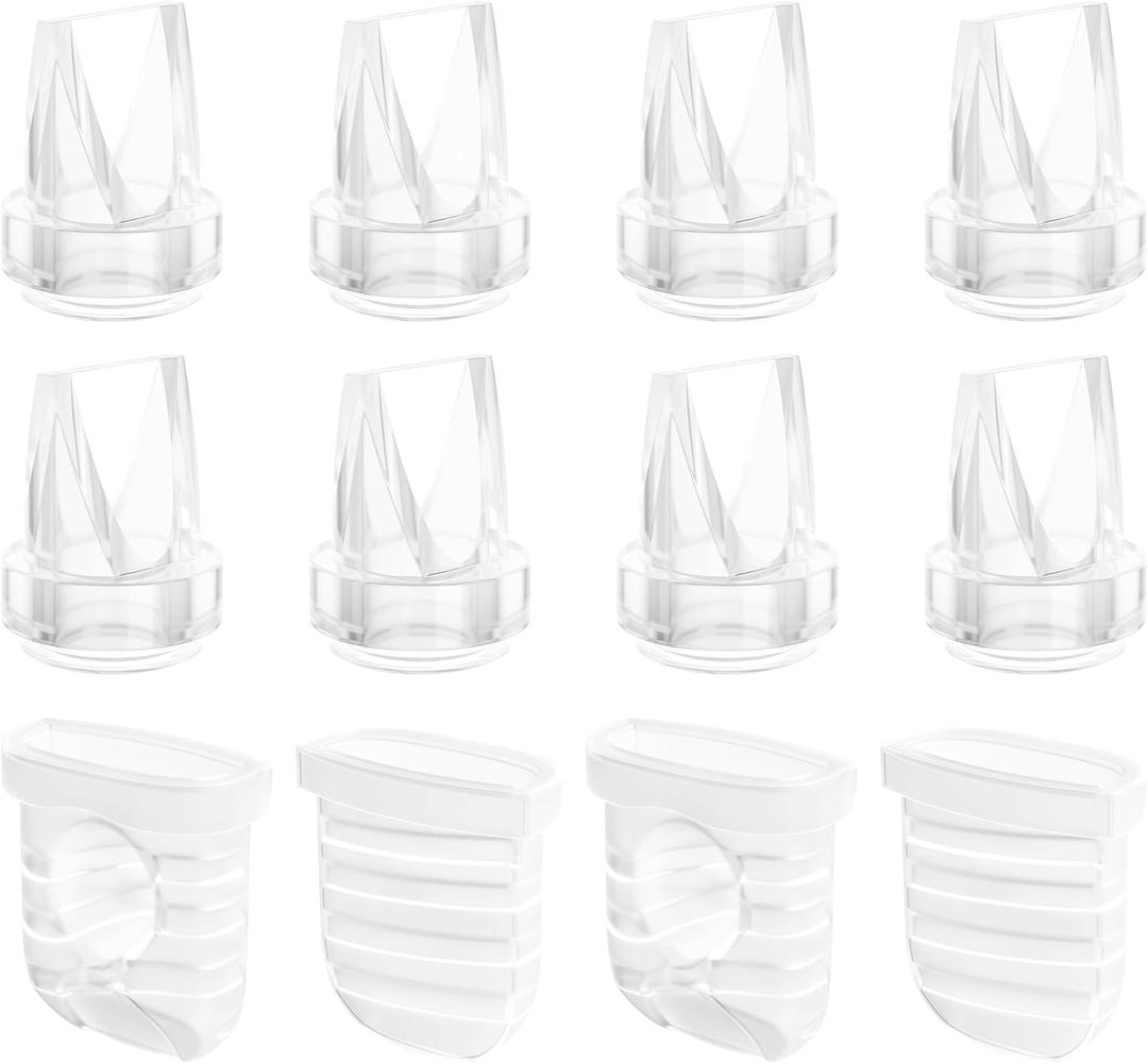 Breast Pump Parts for Lansinoh Discreet Duo/Nuliie/Motif Aura Glow S32 Wearable Breast Pump, Incl 8PCS Duckbill Valves & 4PCS Silicone Diaphragms