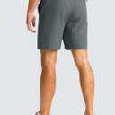G Gradual Men's Casual Shorts 7" Lightweight Golf Shorts for Men Stretch with 3 Pockets Quick Dry Breathable Work Shorts (Gray, L)