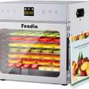 Dehydrators for Jerky, 8 Stainless Steel Trays, 600W Fruit Dehydrator, 24H Timer and 190F Temperature Control, Overheat Protection, Food Dryer for Jerky, Herbs, Fruit, Dog Treats
