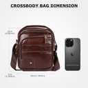 Small Messenger Bag for Men, Vintage Crossbody Bag Sling Shoulder Purse Genuine Leather Satchel Pouch Man Handbag