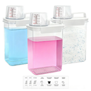 3 Pack Laundry Detergent Dispenser, 61 Oz Plastic Liquid Laundry Soap Containers with 15 Removable Labels, Clear Fabric Softener Dispenser Laundry Powder Holder for Laundry Room