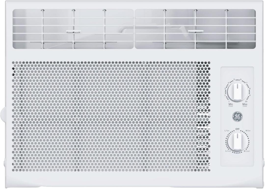 GE Window Air Conditioner 5,000 BTU AC Unit for Small Spaces up to 150 sq ft with Manual Controls & 2 Cooling Modes, Easy Install Kit, White