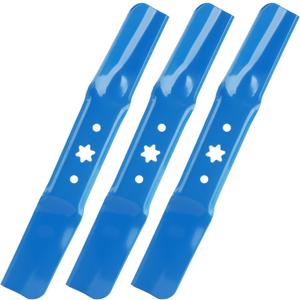 942-05052A 50" Mower Blades for Cub Cadet XT1 LT50 GT50 XT2 LX50 ZT1 ZT2 50 RTZ S50 L50 SX50 LX50 L34 Zero Turn Troy-Bilt Super Bronco Mustang 50" Lawn Tractor, Medium Lift, 6 Point Star, 3 Pack Blue