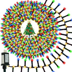 2025 New Christmas Cluster Lights 800LED with Flowing Twinkling, Firecracker Fairy Lights with 15 Modes & Timer, Waterproof Christmas String Lights for Indoor Outdoor Xmas Tree Party Garden Multicolor (Multicolor(no voice control))