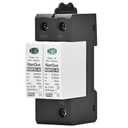 DC SPD Surge Protector for 100V-1000V PV Systems, 2-Pole 40kA T2 Level, Replaceable Module, Solar Panel Lightning Protection, Overvoltage Protection (100V)