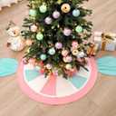48 Inch Candy Christmas Tree Skirt Candy Cane Tree Skirt Mat Candyland Christmas Decorations for Candyland Party Decoration Xmas Holiday Party Ornaments(Pastel Color)