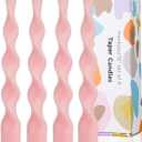 9.8" Pink Tall Taper Candle Sticks Dripless Taper Candle Handmade from Vegan Soy Wax for Holiday Wedding Party Home Dinner Decoration Party and Any Occasion, Set of 4(Pink)