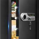 3.3 Cuft Large Home Safes Water and Fireproof, Digital Security Fire Safe Box with Keypad Key and Removable Shelf, Fireproof Document Safe for Home Money Valuables