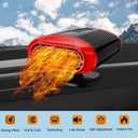 12V Car Heater, 150W Electronic Auto Defrost Defogger, 2 in 1 Portable Heating/Cooling Fan for Truck, 3-Outlet, Plug Into Cigarette Lighter, 360 Degree Rotary