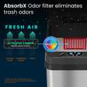 iTouchless 13 Gallon Sensor Kitchen Trash Can with Lid and Odor Filter, Stainless Steel Trashcan Extra-Wide Lid Opening Slim Garbage Bin for Home Office Work Bedroom Living Room Garage Large Capacity