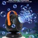 Joyfuture Automatic Bubble Machine, Black Bubbles Blower for Kids, Toddlers - 360 Rotation, 75 Adjustment, with LED Light - Gifts for Boys, Girls, Outdoor, Birthday, Party