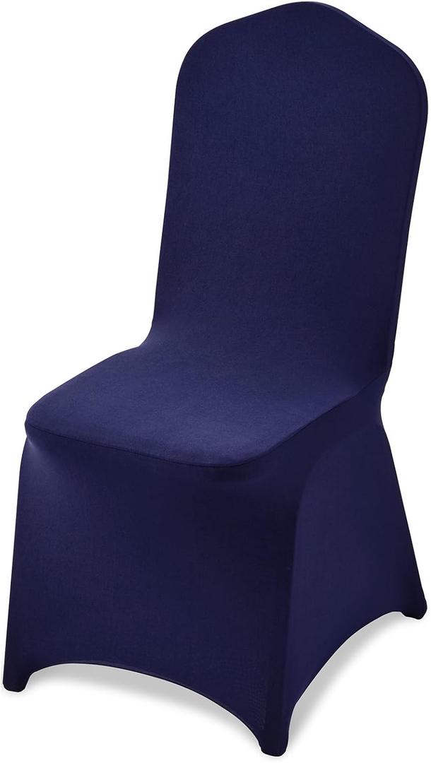 VEVOR 50 Pcs Navy Blue Chair Covers, Polyester Spandex Chair Cover, Stretch Slipcovers for Wedding Party Dining Banquet Flat-Front Chair Covers, Fits Chair Measures up to 20.08 x 17.72 x 37.4 inch