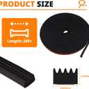 Ribbed Foam Rubber Seal, 26FT Self-Adhesive EPDM Foam Rubber Weather Stripping for Boat, RV, Door, Garage, Truck, Auto, Window, Noise Insulation(W:0.625", H:0.375")