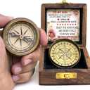 to My Son Brass Compass with Wooden Box Mom to Son Compass, Father to Son Gifts, Graduation Day Gifts for Son, Baptism, Confirmation & Communion Compass for Men & Women, Greeting Card Included, Multi