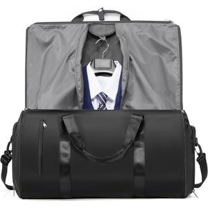 Convertible Garment Bags for Travel Carry On Garment Bag For Men Women Foldable Duffle Bag For Travel,2 in 1 Hanging Suitcase Suit Travel Bags (Black)