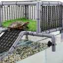 Extra Large Turtle Basking Platform, Heavy-Duty Above Tank Dock & Ramp for Aquatic Turtles, Fits 18-20" Wide 50-90Gallon, Turtle Tank Accessories