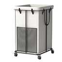 150L Large Laundry Basket with Wheels, Rolling Laundry Hamper with Removable Laundry Bag & Metal Frame, Oxford Fabric Dirty Clothes Hampers for Bedroom, Laundry Room, Bathroom, Dorm(White)