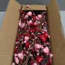 2 Pcs Valentine's Day Decor, 6 Ft Valentine's Day Garland for Mantel, Valentines Day Centerpiece for Table, Red Pink Heart Garland, Valentines Day Decorations for Spring Wedding Fireplace Table Décor, Red Pink