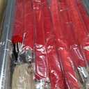 8PCS Silver Stanchions Posts with 4PCS 5 ft Red Velvet Rope, Crowd Control Barriers, Stanchions and Velvet Ropes Red Carpet Poles for Party Supplies