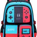 Boys Backpack Kids Bookbag TeensSchool Bag Luminous Game Large Capacity Bag(Blue/Red)