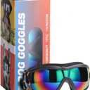 NVTED Dog Sunglasses Dog Goggles, UV Wind Dust Fog Protection Pet Glasses Eye Wear with Adjustable Strap for Medium or Large Size (Laser)