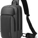 BANGE Large Sling Bag for Men, Waterproof Crossbody Backpack for Men, Fashion Shoulder bags with Pad Compartment (Grey)