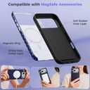 ZTOFERA Magnetic Case for iPhone 17 Pro Max, Compatible with Magsafe, Polka Dot Aesthetic Phone Case Cute for Girl Women, Hard PC+Soft TPU Protective Phone Cover for iPhone 17 Pro Max-Navy Blue