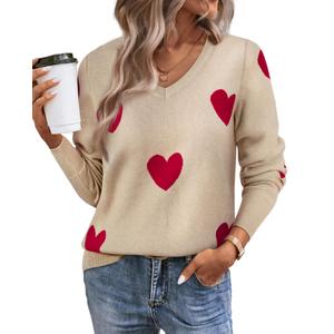 Women's Spring Sweaters 2026 Casual Long Sleeve Pullover V Neck Lightweight Sweatshirts Cute Blouse Tops XXL