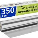 Aluminum Foil Roll, 12in x 350ft Aluminum Foil, Thick Strong Tin Foil with Cutter, Food Safe Cling Wrap for Cooking, Baking, Roasting, Grilling, Freezer Storage