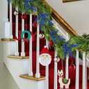 Hollyone 20 Pcs Glitter Christmas Tree Picks and Sprays Artificial Eucalyptus Branches 13" Blue Eucalyptus Leaves Picks Stems for Christmas Tree DIY Garland Wreath Crafts Home Decoration