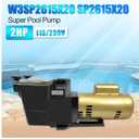 W3SP2615X20 2HP Inground Super Pool Pump Fits for Hayward SP2615X20 Pump
Swimming Pool and Spa Single Speed Pump 115/230V (2" Inlet & Outlet)