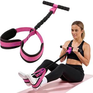 55LBS Pedal Resistance Band with Handle, Upgraded Durable Adjustable Tube Foot Pedal Device Puller Exercise Bands, for Abs Arm Leg Waist Workout, Core Pilates for Full Body Training