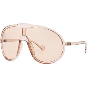 GFUIARA Trendy Oversized Sunglasses for Women Men Fashion Shield Aviator Sun Glasses UV400 Protection Goggles (Champagne)