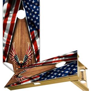 American Eagle Cornhole Board Wraps, Cornhole Decals and Wraps for Boards (Set of 2), Cornhole Skins for Boards (Cornhole Wraps Only)