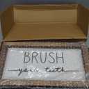LIBWYS Bathroom Sign & Plaque (Set of 3) Wash Your Hands Brush Your Teeth Comb Your Hair Decorative Rustic Wood Farmhouse Bathroom Wall Decor (White)