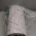 Silver Foil Stamped Marble Kitchen Mats for Floor 2PCS Cushioned Anti Fatigue Non Slip Waterproof Comfort Leather Kitchen Rugs 2/5 Inch PVC Kitchen Mats for Sink, Laundry, 17.3"x28"+17.3"x47",White