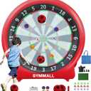 Giant Dart Board Inflatable with Pump, Outdoor and Indoor Soccer Sport Kick Dartboard for Kids and Adults, Waterproof Darts Board Yard Game with 20 Golf Balls, 4 Sticky Balls, 2 Soccers, 72"