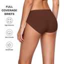 USEASY Seamless Underwear for Women Cotton Crotch Underwear Breathable No Show Panties 2 Pack Sculpted Brown/Sea Salt Blue F (Blue)